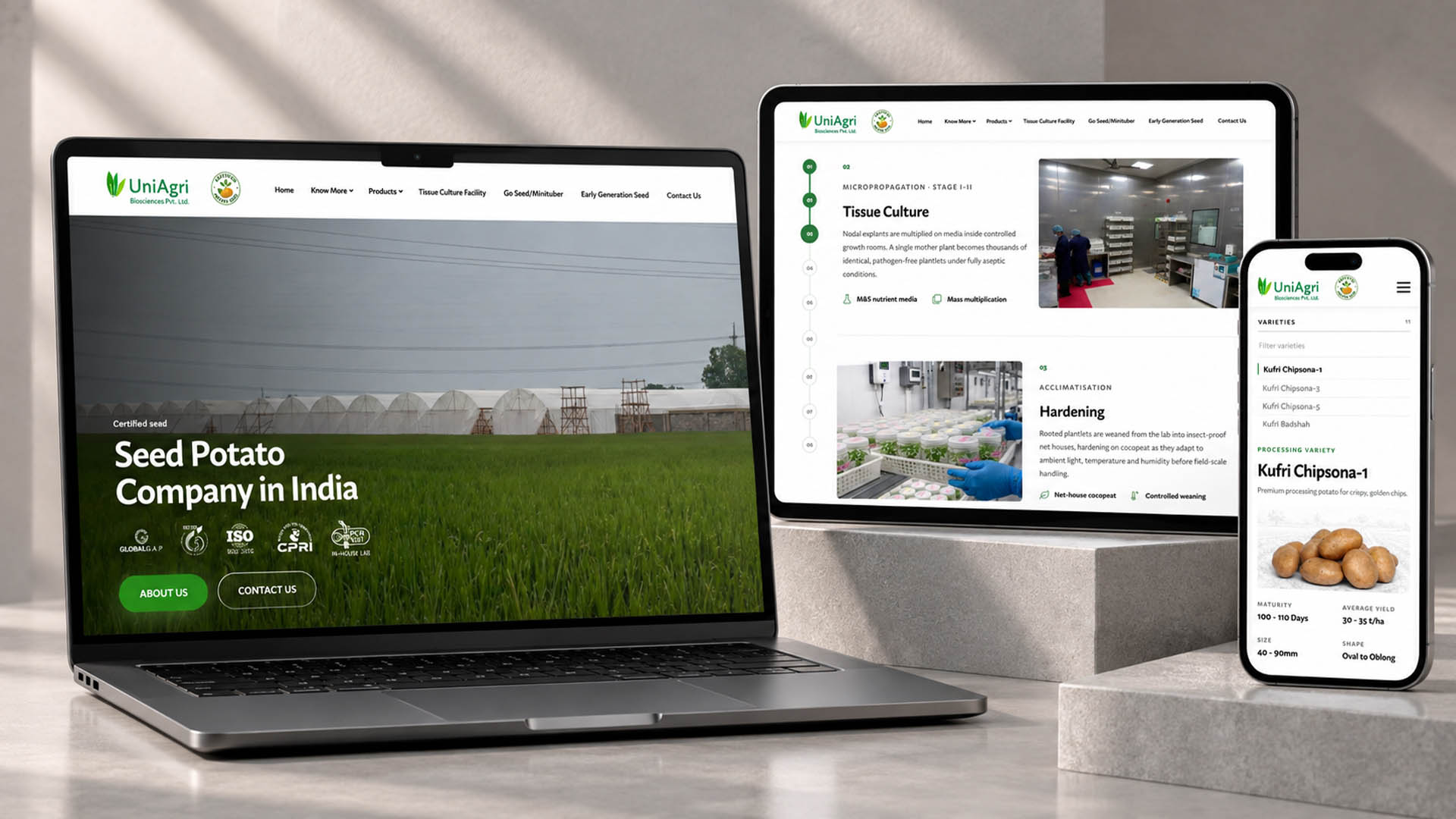 UniAgri Website Mockup